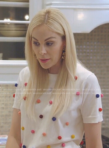 Kameron’s white pom pom top on The Real Housewives of Dallas