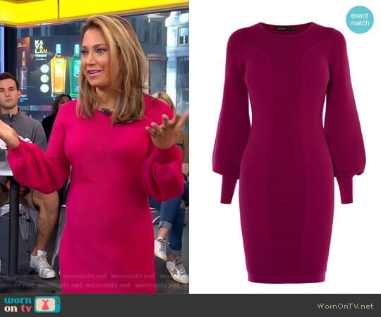 Bell Sleeve Knit Dress by Karen Millen worn by Ginger Zee on Good Morning America