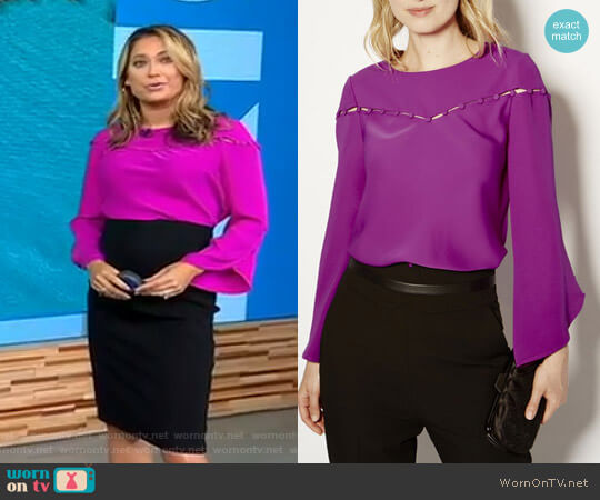 WornOnTV: Ginger’s purple flared sleeve top on Good Morning America ...