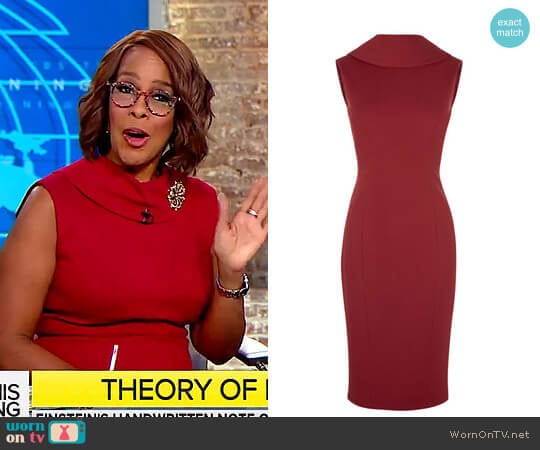 Karen Millen  High Neck Pencil Dress worn by Gayle King on CBS Mornings