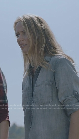 Kate's grey chambray top on The Gifted