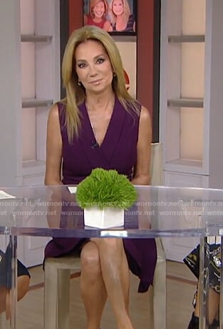 Kathie's purple wrapped sleeveless dress on Today