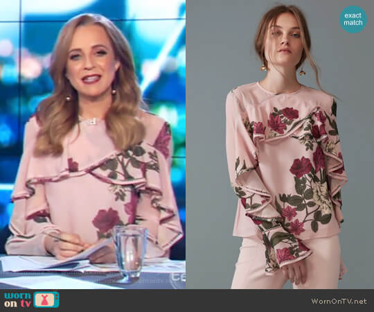 Night Lights Long Sleeve Top by Keepsake worn by Carrie Bickmore on The Project