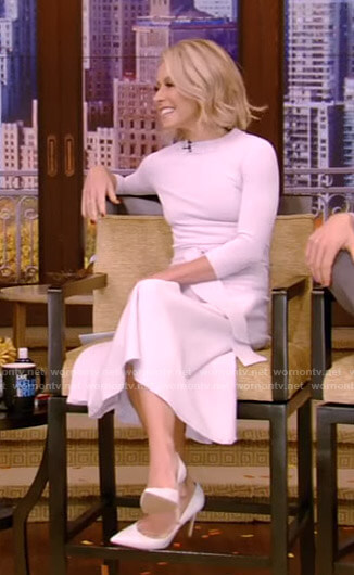 Kelly’s white tie waist dress on Live with Kelly and Ryan