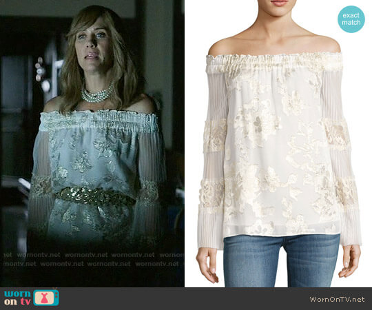 Kobi Halperin Charmaine Blouse worn by Pamela Brinton (Kristen Wiig) on Last Man On Earth