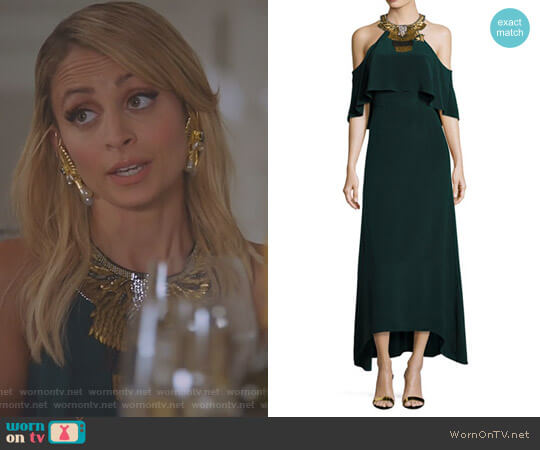 'Kellen' Evening Gown by Kobi Halperin x Erte worn by Portia Scott-Griffith (Nicole Richie) on Great News