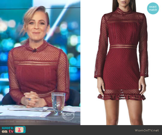 Tiffany Lace Dress by Lioness worn by Carrie Bickmore on The Project