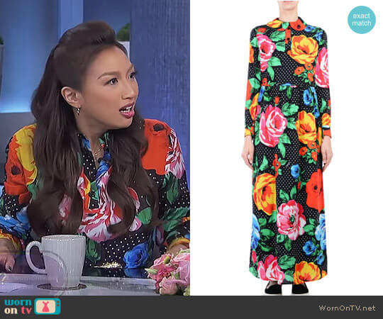 WornOnTV: Jeannie’s black floral dotted dress on The Real | Jeannie Mai ...