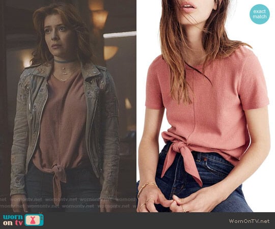 Modern Tie Front Tee by Madewell worn by Sonia (Elena Satine) on The Gifted