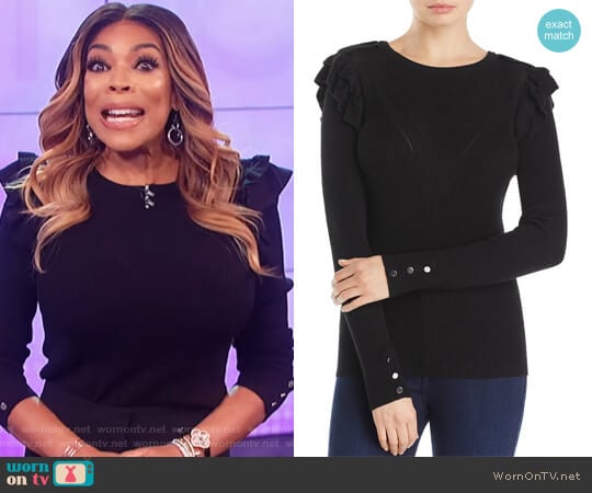 Ruffle Sweater by Marled by Reunited Clothing worn by Wendy Williams on The Wendy Williams Show