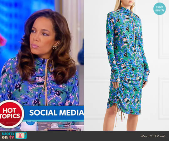 Ruched printed crepe midi dress by Marni worn by Sunny Hostin  on The View