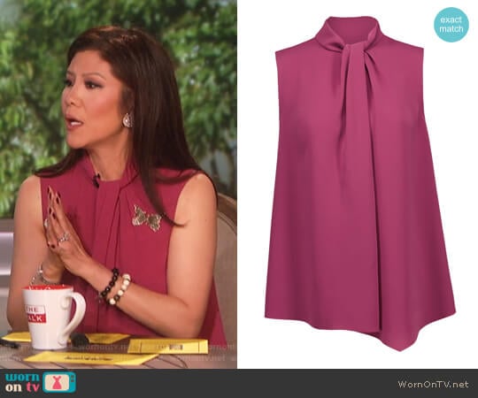 Twisted crepe de chine shirt by Max Mara worn by Julie Chen on The Talk