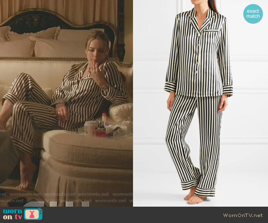 striped satin pajamas