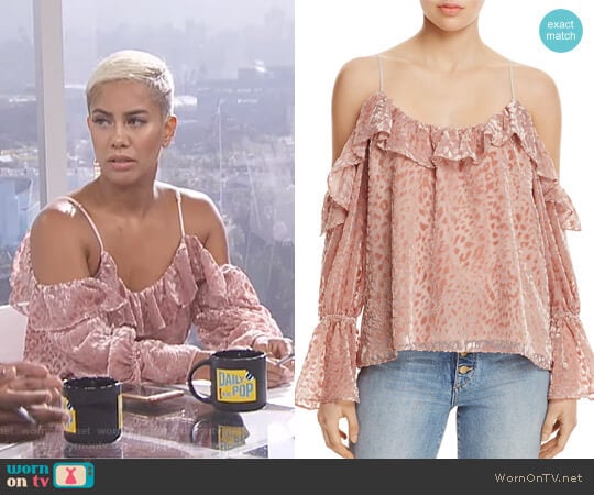 'Renzo' Cold-Shoulder Top by Parker worn by Sibley Scoles on E! News