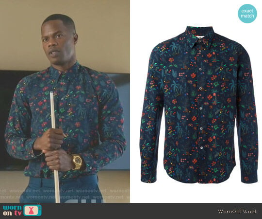 Jungle Print Shirt by PS by Paul Smith worn by Jeff Colby (Sam Adegoke) on Dynasty