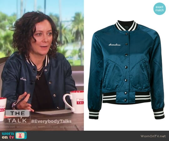 Shameless Bomber Jacket by R13 worn by Sara Gilbert on The Talk