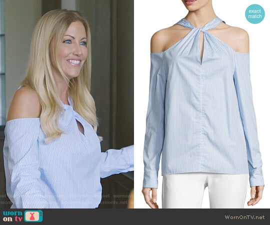 Collingwood Cold-Shoulder Long-Sleeve Top by Rag & Bone worn by Stephanie Hollman on The Real Housewives of Dallas