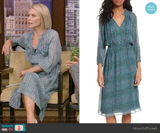 'Minnie' Floral Chiffon Dress by Rebecca Taylor worn by Kelly Ripa on Live with Kelly and Mark