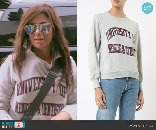 University of Medicine & Dentistry sweatshirt by Re/Done worn by Peggy Sulahian on The Real Housewives of Orange County