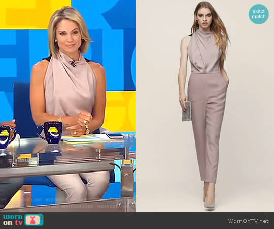 WornOnTV: Amy’s pink satin jumpsuit on Good Morning America | Amy ...