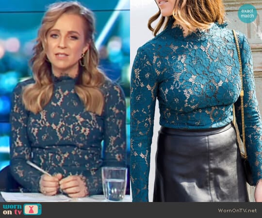 Lilliana Lace Top by Rodeo Show worn by Carrie Bickmore on The Project