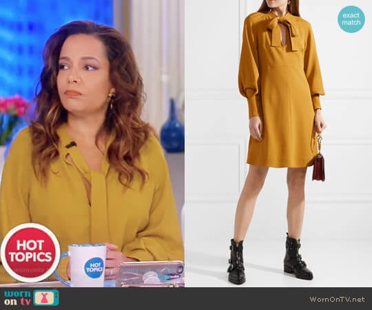 Pussy-bow Stretch-crepe Dress by See By Chloe worn by Sunny Hostin on The View