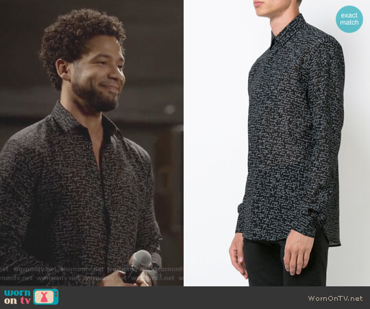 Je t'aime cursive print shirt by Saint Laurent worn by Jamal Lyon (Jussie Smollett) on Empire