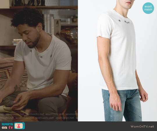 Star Print T-Shirt by Saint Laurent worn by Jamal Lyon (Jussie Smollett) on Empire