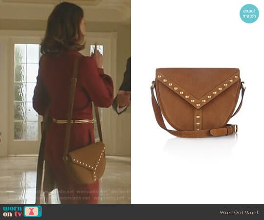 Y-Studded Shoulder Bag by Saint Laurent worn by Cristal Flores (Nathalie Kelley) on Dynasty