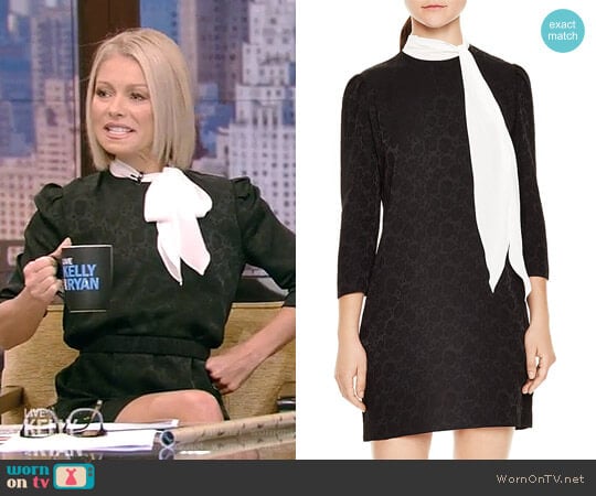 Ketty Rose-Print Mini Dress by Sandro worn by Kelly Ripa on Live with Kelly and Mark