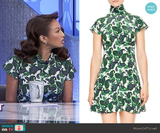 Tie Back Print Silk Dress by Sandro worn by Jeannie Mai on The Real