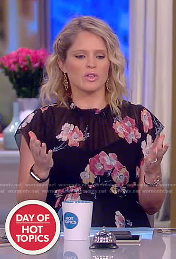 Sara's black floral dress on The View