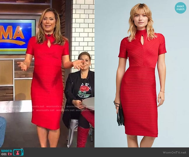 Shoshanna Harrowden Keyhole Column Dress worn by Ginger Zee on Good Morning America