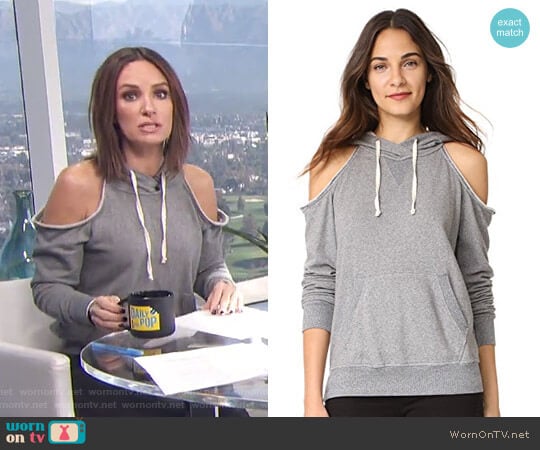 Soft Cotton Cold Shoulder Hoodie by Splendid worn by Catt Sadler on E! News