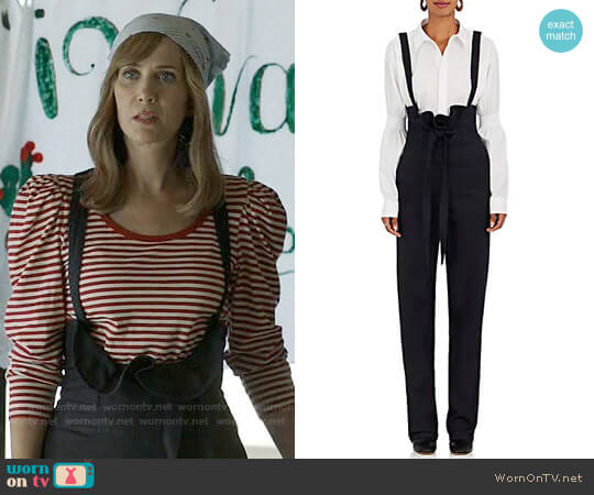 Teija Stretch-Cotton High-Waist Suspender Pants worn by Pamela Brinton (Kristen Wiig) on Last Man On Earth