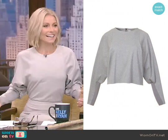 Cavalry Twill Dolman Sleeve Top by Tibi worn by Kelly Ripa  on Live with Kelly & Ryan
