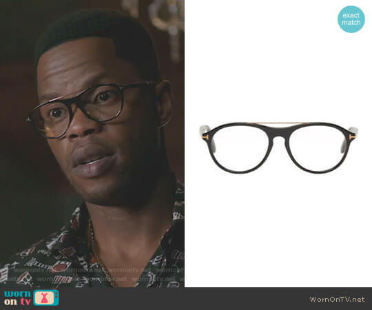 Black Pilot Shape Glasses by Tom Ford worn by Jeff Colby (Sam Adegoke) on Dynasty