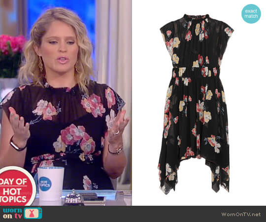 Ulla Johnson 'Luisa' Floral Print Silk-Georgette Dress worn by Sara Haines on The View