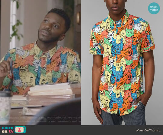 Kitty Button-Down Shirt from Urban Outfitters worn by Jermaine Leforge (Bernard David Jones) on The Mayor