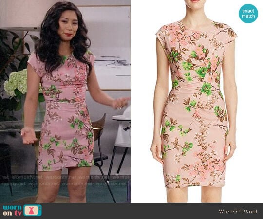 Whistles Maria Blossom-Print Dress  worn by Eve Roberts (Liza Lapira) on 9JKL