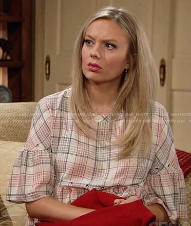 Abby’s plaid ruffled top on The Young and the Restless