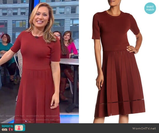 Tracy Pleated Knit Dress by A.L.C. worn by Ginger Zee  on Good Morning America