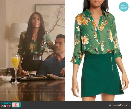 Alice + Olivia Eloise Top in Ivy worn by Hermione Lodge (Marisol Nichols) on Riverdale