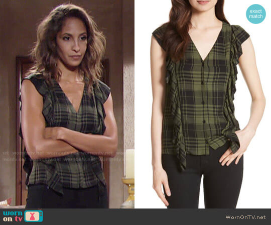 Alice + Olivia Janet Top worn by Lily Winters (Christel Khalil) on The Young and the Restless