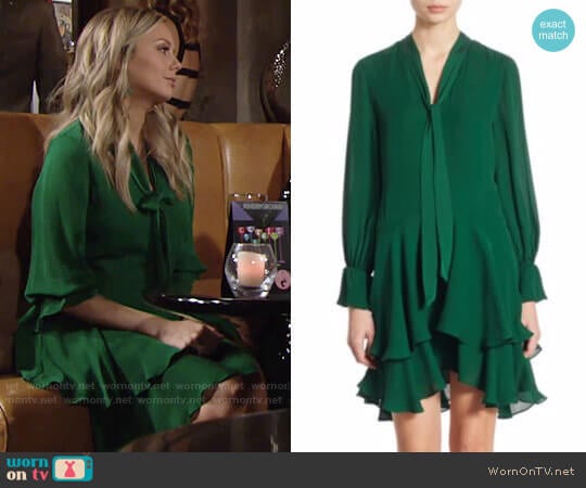 Moore Dress in Ivy by Alice + Olivia worn by Abby Newman (Melissa Ordway) on The Young and the Restless