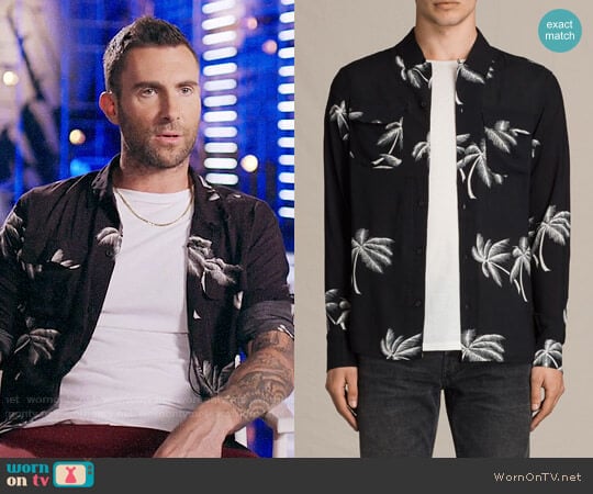 WornOnTV: Adam Levine's black palm tree print shirt on The Voice | Adam  Levine | Clothes and Wardrobe from TV