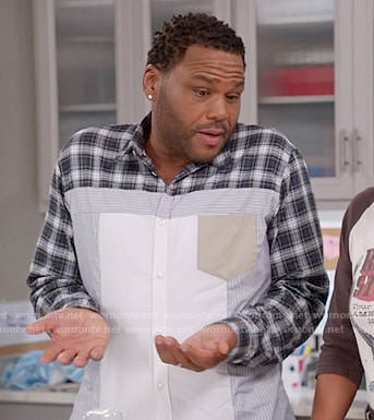 Andre’s plaid and colorblock shirt on Black-ish