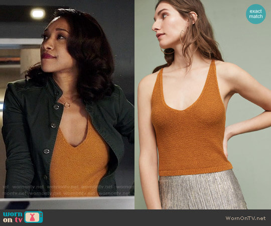 Anthropologie Moth Cropped Sweater Tank worn by Iris West (Candice Patton) on The Flash