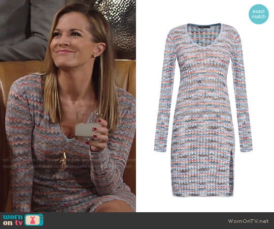 Bcbgmaxazria Macki Chevron Dress worn by Chelsea Lawson (Melissa Claire Egan) on The Young and the Restless