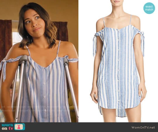 Bella Dahl Cold-Shoulder Button-Front Dress worn by Jane Villanueva (Gina Rodriguez) on Jane the Virgin